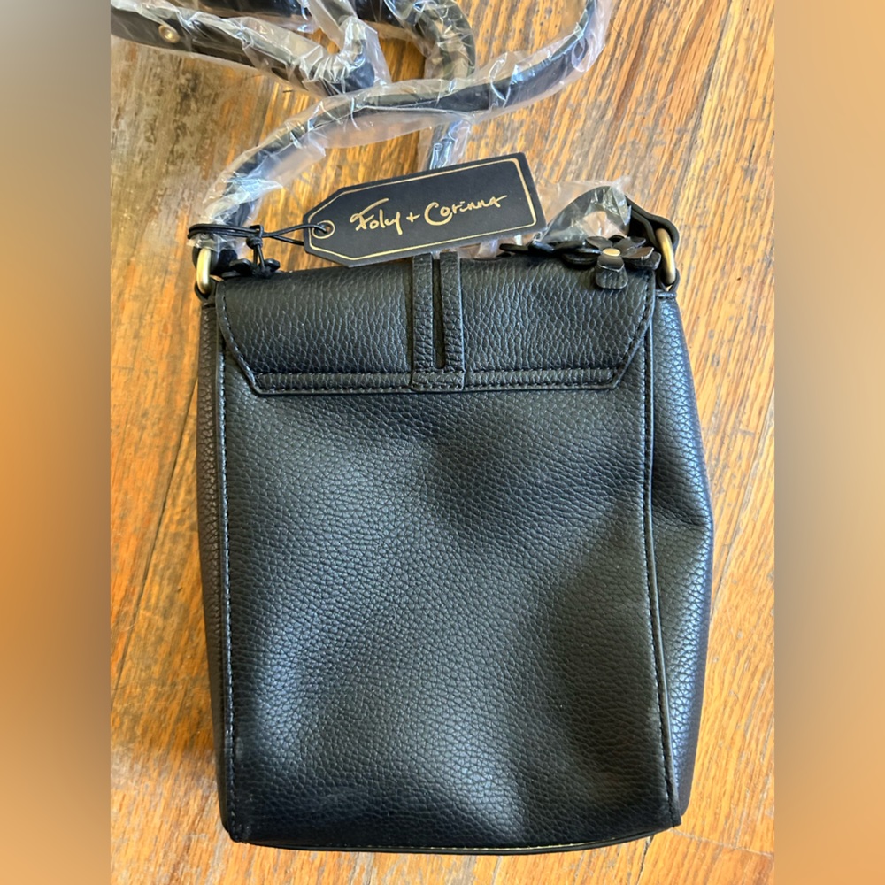 Foley + Corinna Black Satchel Bag with Flowers